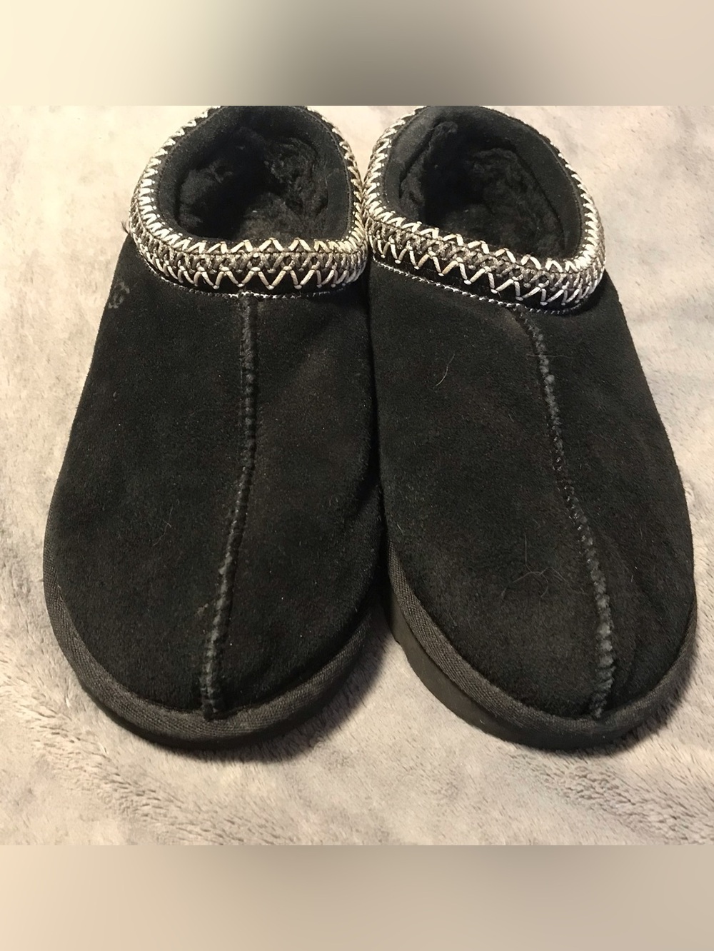 Ugg Slippers with Decorative Trim, EUC
